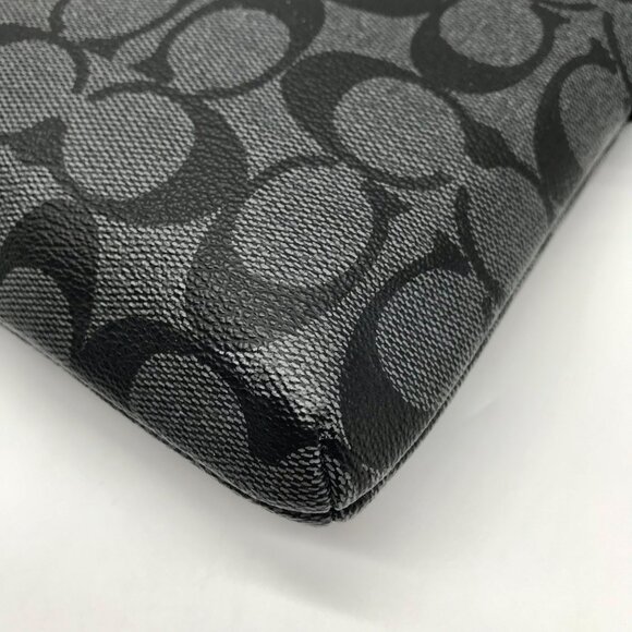 Coach Black And Gray Monogram Signature Canvas File Crossbody Bag F58316 - Picture 8 of 11